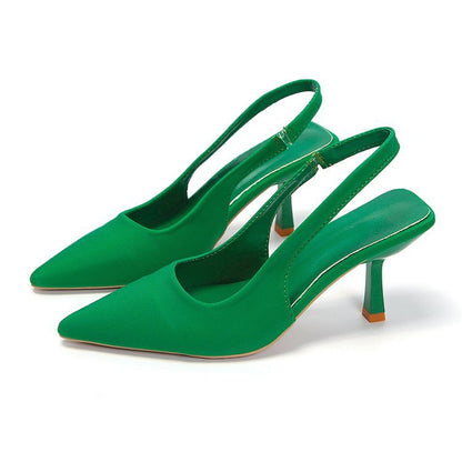 Women's Slingback Pumps with Pointed Toe and Low Heel – Elegant Shoes for the Office, Parties, Weddings, and Smart Casual Styles