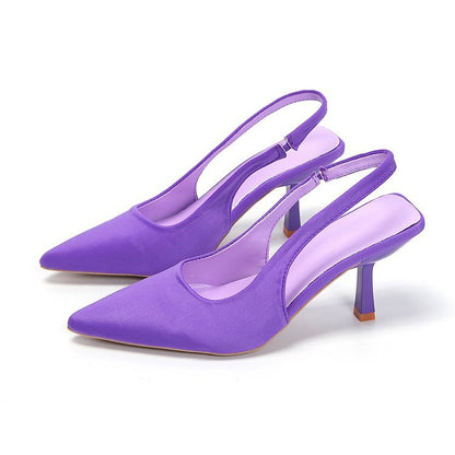 Women's Slingback Pumps with Pointed Toe and Low Heel – Elegant Shoes for the Office, Parties, Weddings, and Smart Casual Styles