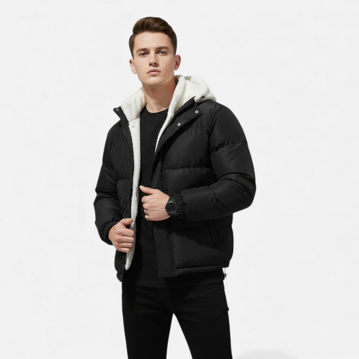 Men's Cotton Fleece Jacket - Classic Warm Winter Jacket for Fall, Winter, Everyday Wear, and Leisure