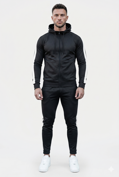 Træningssæt Blød Struktur Slim Fit Lynlås Sport Design
