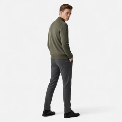Men's Merino Wool Cardigan with Zip Closure – Elegant Knitwear for Autumn, Winter, Everyday Wear and Smart Casual Style