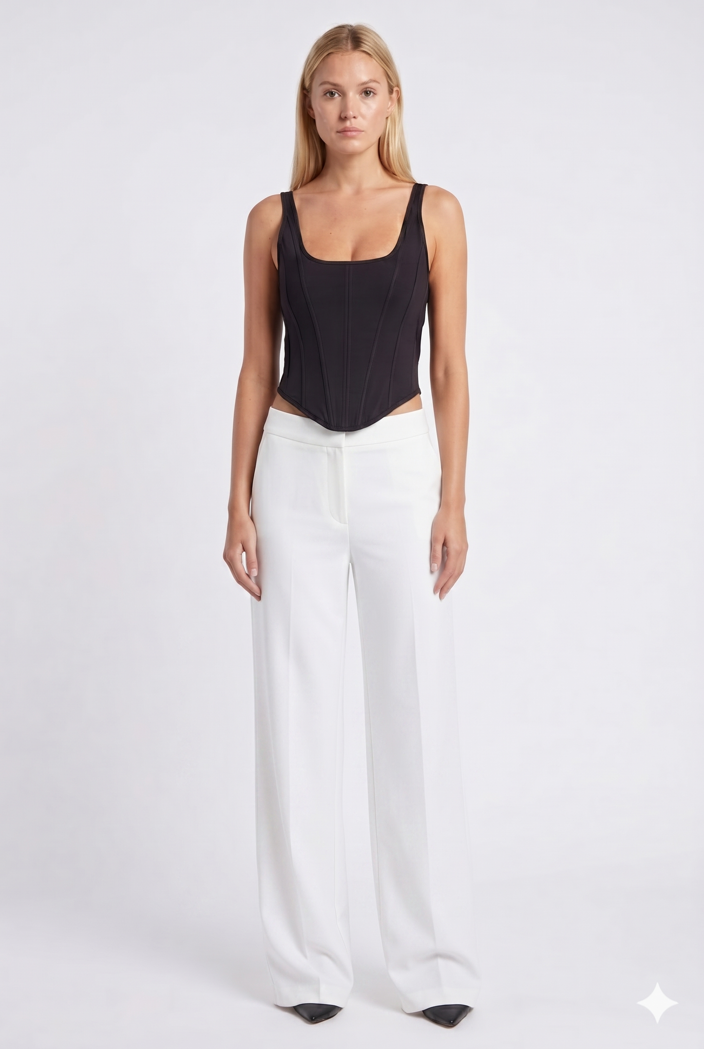Corset Top Struktureret Slim Fit med Formsyet Panel
