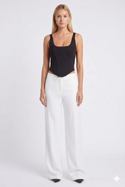 Corset Top Struktureret Slim Fit med Formsyet Panel