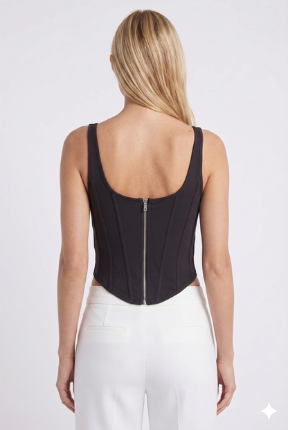 Corset Top Struktureret Slim Fit med Formsyet Panel