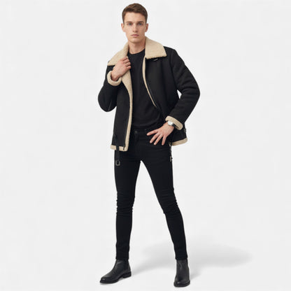 Men's Winter Jacket with Fur Lining - Classic Warm Jacket for Fall, Winter, Everyday Wear, and Outdoor Use