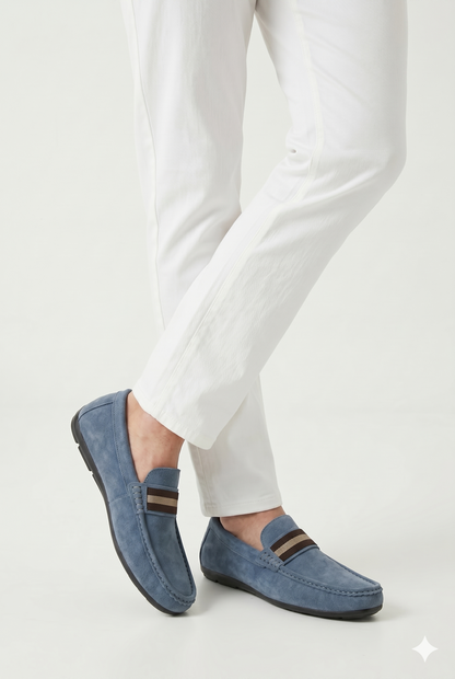 Herre Slip-On Loafers Med Stribet Detalje Og Let Komfort