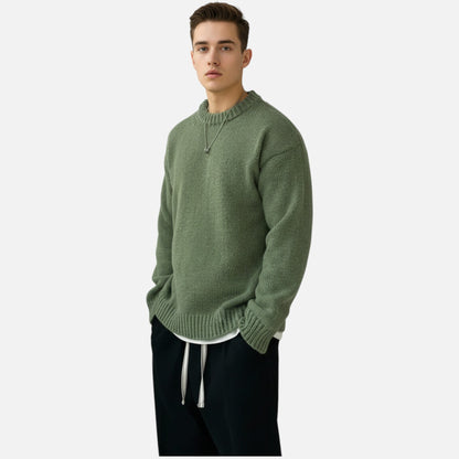 Men's Solid-Color Crew-Neck Pullover – Classic Sweater for Autumn, Winter, Everyday Wear and Smart Casual Style