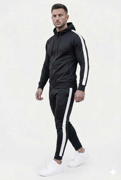 Træningssæt Blød Struktur Slim Fit Lynlås Sport Design