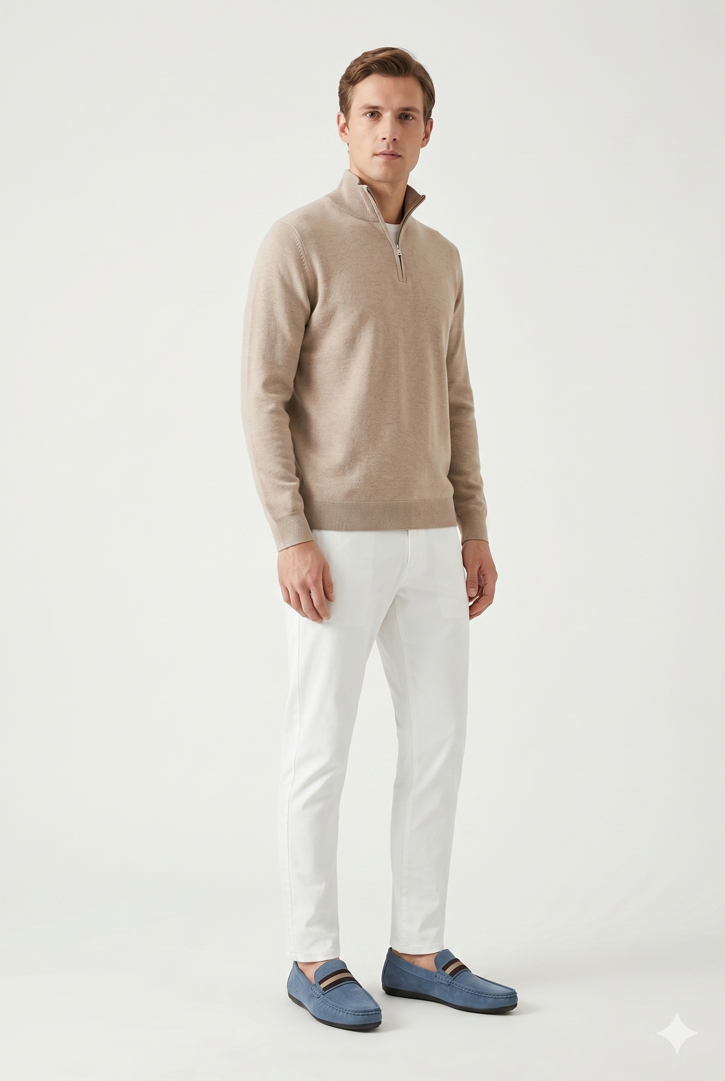 Herre Slip-On Loafers Med Stribet Detalje Og Let Komfort