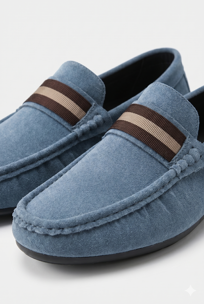 Herre Slip-On Loafers Med Stribet Detalje Og Let Komfort