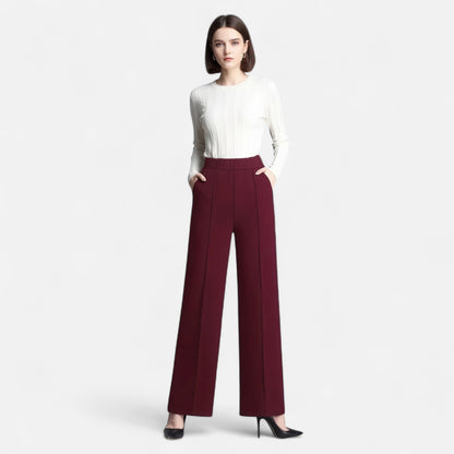 Women's High-Waisted Wide-Leg Trousers – Elegant Wide-Leg Design for the Office, Everyday Wear, Holidays and Smart-Casual Style