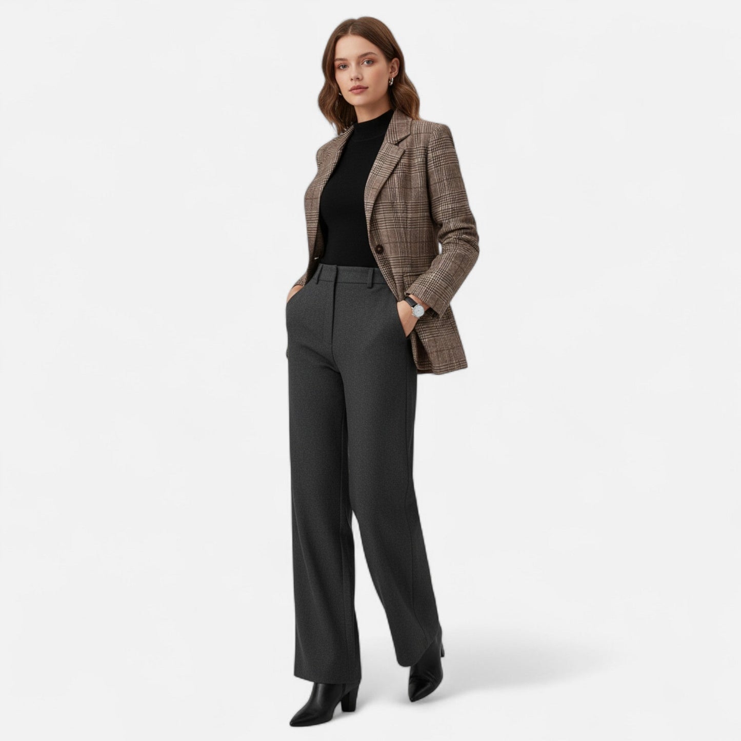 Dame Skræddersyet Blazer Med Printet Heritage Design