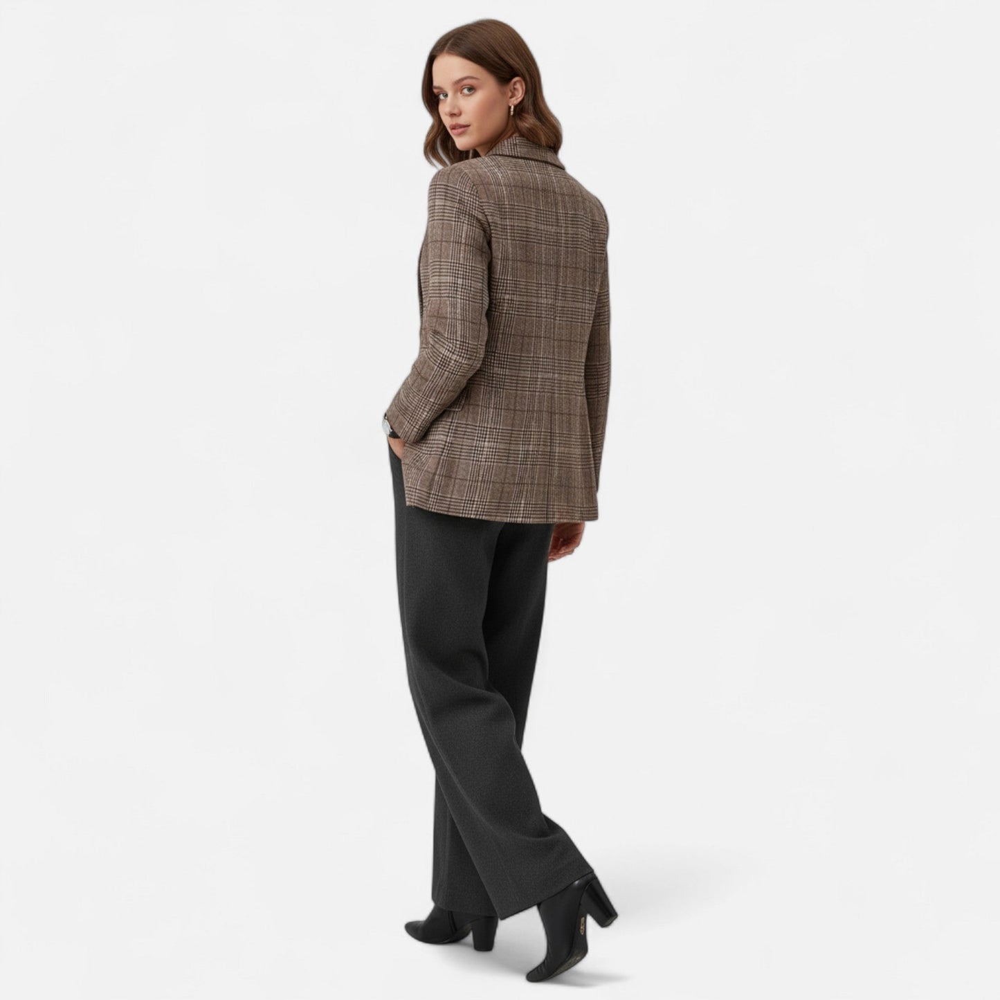 Dame Skræddersyet Blazer Med Printet Heritage Design