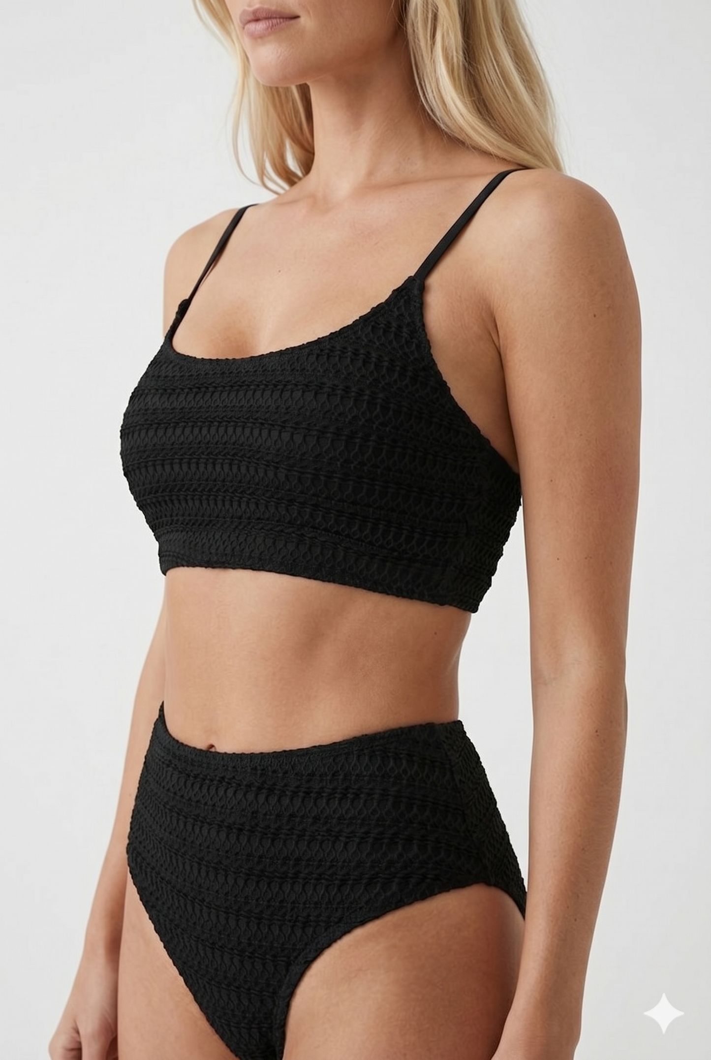 Bikini Sæt Tekstureret High Waist Slim Fit Struktur