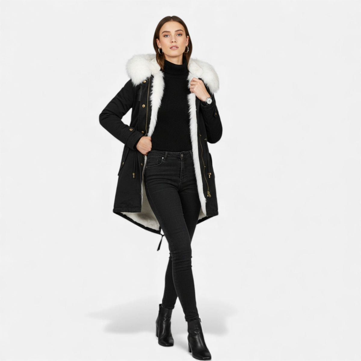 Chaqueta de invierno clásica acolchada para mujer - Prenda de abrigo cálida para los días fríos, el día a día, el tiempo libre y actividades al aire libre
