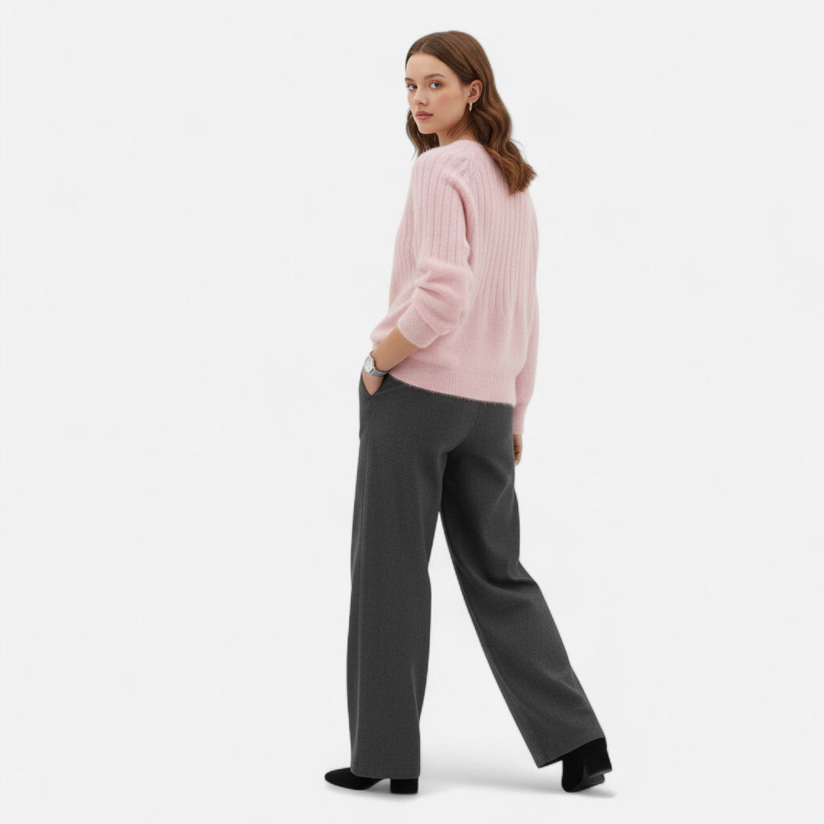 Dámský pletený svetr - měkký a nadčasový svetr na podzim, zimu, každodenní nošení a smart casual styl