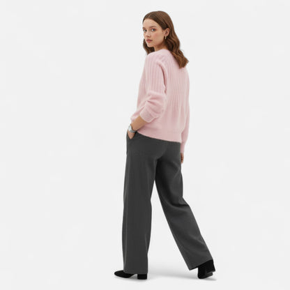 Dámský pletený svetr - měkký a nadčasový svetr na podzim, zimu, každodenní nošení a smart casual styl