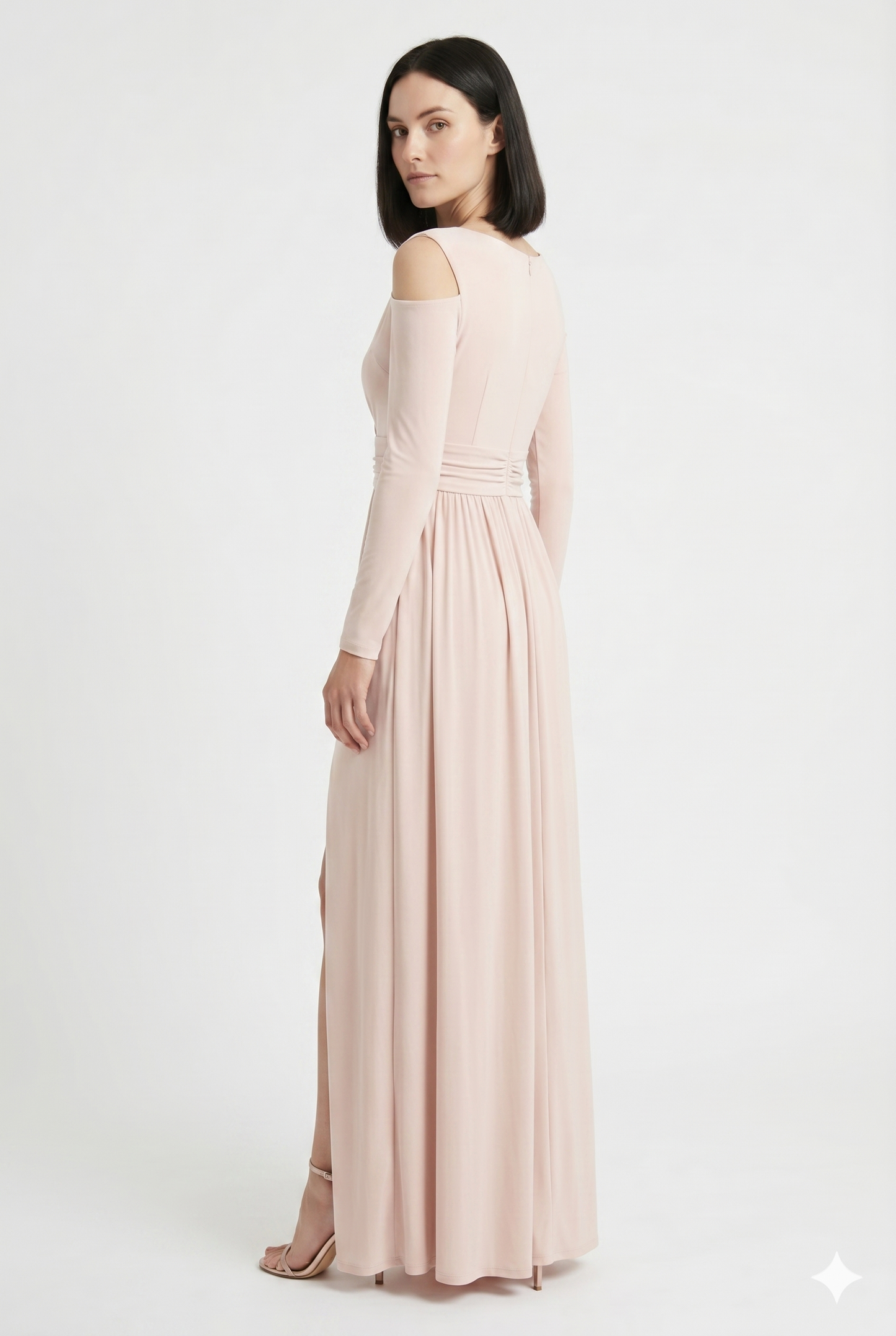 Maxikjole Draperet Struktur Slim Fit Slids Elegant Silhuet