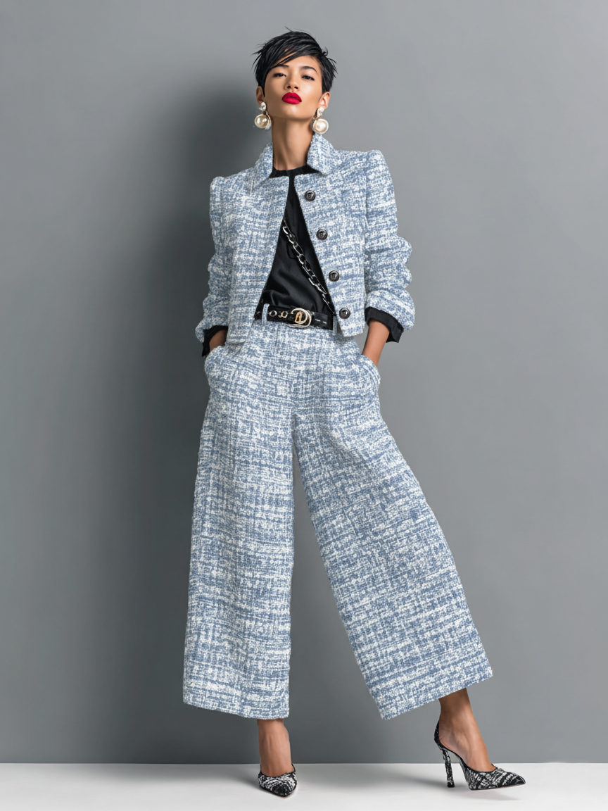 Men's 2-Piece Suit with Textured Finish – Tailored Blazer and Trousers for the Office, Business, Parties, and Formal Occasions