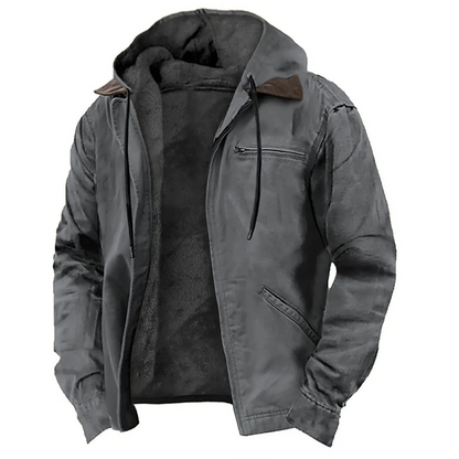 Men's Winter Jacket with Detachable Hood and Zip Closure – Warm Jacket for Fall, Winter, Leisure, and Everyday Wear