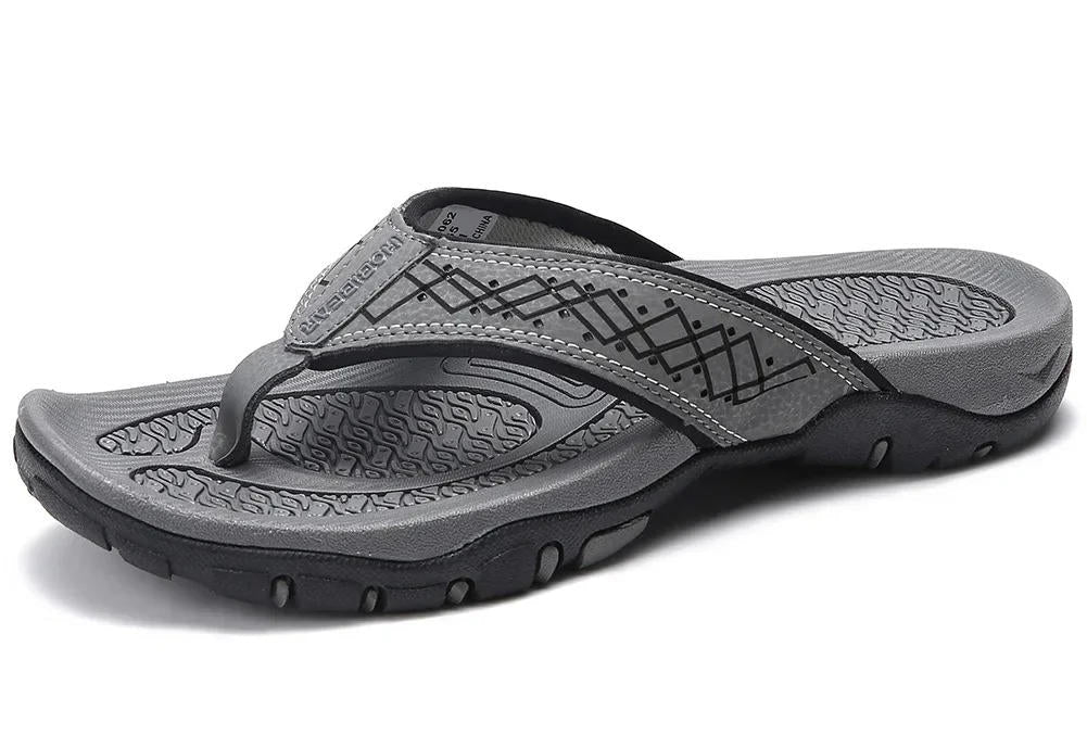 Herre Flip-flops Med Tekstureret Sål – Afslappede Sommersandaler Til Strand, Ferie, Fritid Og Udendørsbrug