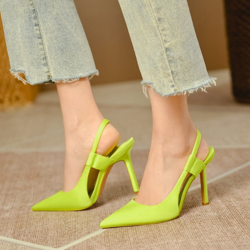 Women's Pointed-Toe Slingback Pumps with Slim Stiletto Heel – Elegant Shoes for Parties, the Office, Weddings, and Special Occasions