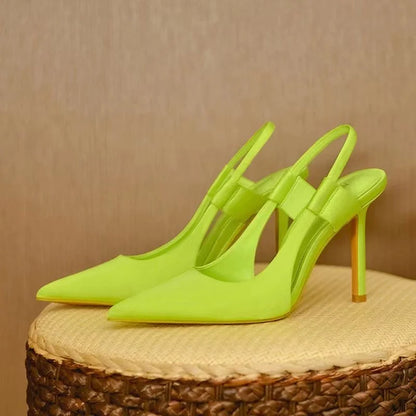 Women's Pointed-Toe Slingback Pumps with Slim Stiletto Heel – Elegant Shoes for Parties, the Office, Weddings, and Special Occasions