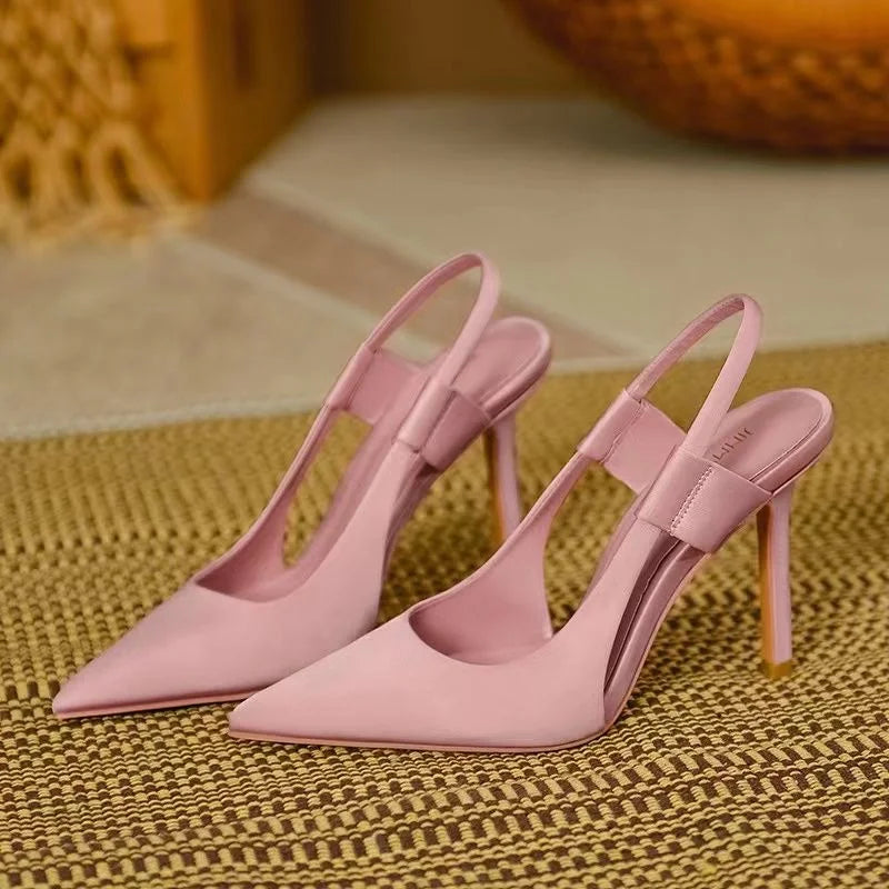 Women's Pointed-Toe Slingback Pumps with Slim Stiletto Heel – Elegant Shoes for Parties, the Office, Weddings, and Special Occasions