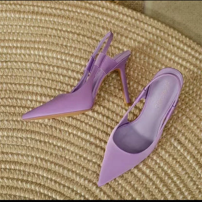 Women's Pointed-Toe Slingback Pumps with Slim Stiletto Heel – Elegant Shoes for Parties, the Office, Weddings, and Special Occasions