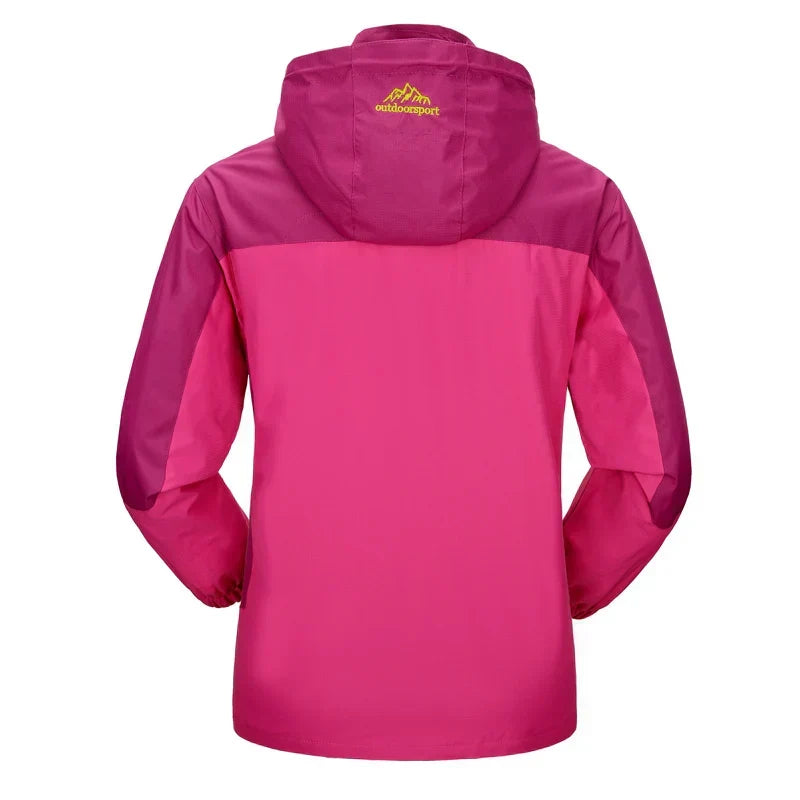 Chaqueta de trekking impermeable para mujer con capucha - Prenda de abrigo ligera para senderismo, hiking y actividades al aire libre con tiempo lluvioso