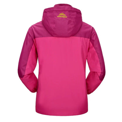 Chaqueta de trekking impermeable para mujer con capucha - Prenda de abrigo ligera para senderismo, hiking y actividades al aire libre con tiempo lluvioso