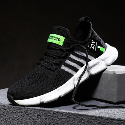 Herre Åndbare Strikkede Sneakers Med Polstret Fleksibel Sål