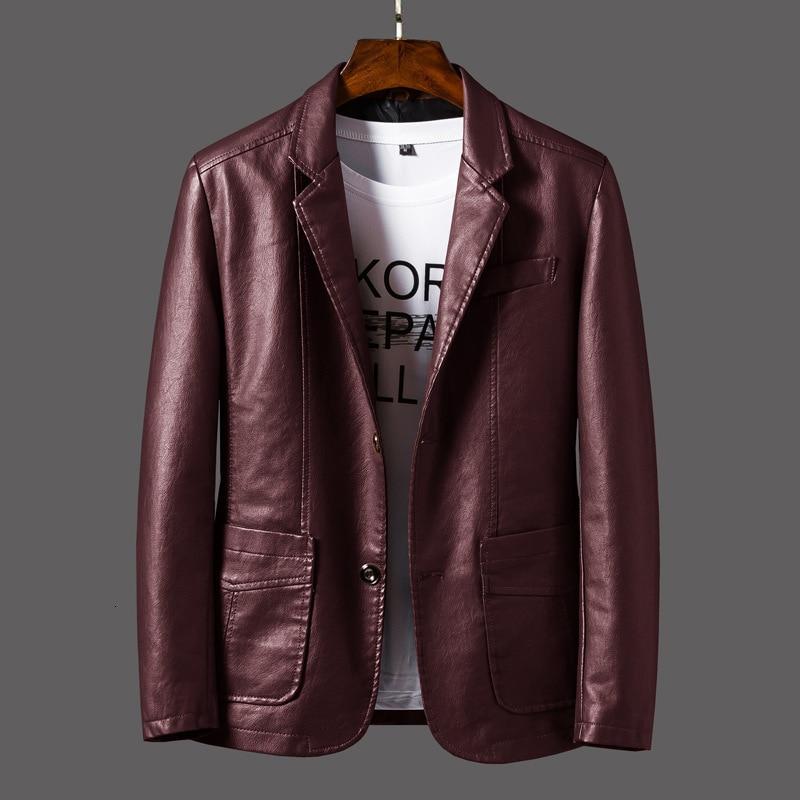 Męska kurtka o wyglądzie skóry o dopasowanym kroju – elegancka kurtka na wiosnę, lato, do biura i stylizacji smart casual