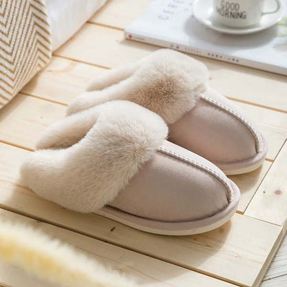 Dame Faux Fur Hjemmesko – Varme Forede Indesko Med Skridsikker Sål