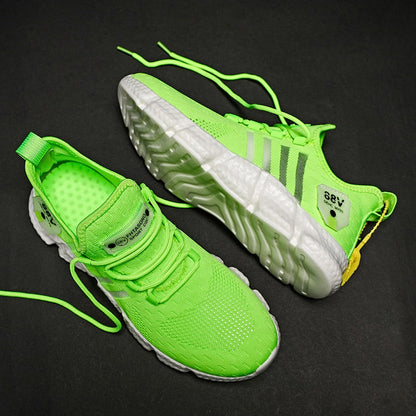 Herre Åndbare Strikkede Sneakers Med Polstret Fleksibel Sål