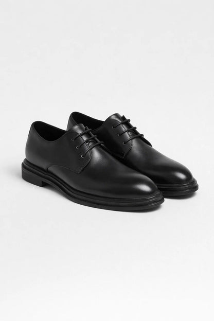 Men's Derby Shoes with Round Toe and Layered Sole – Classic Men's Shoes for the Office, Business, Parties, and Formal Occasions