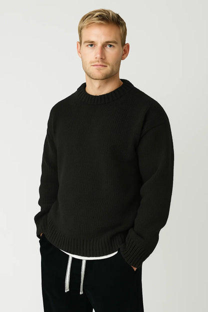 Men's Oversized Crew-Neck Sweater – Comfortable Sweater for Fall, Winter, Leisure, and Smart Casual Style