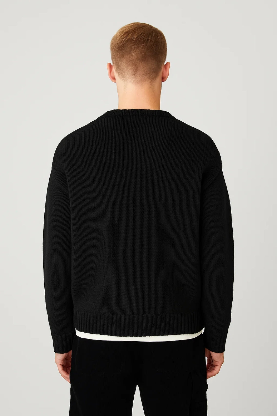 Men's Oversized Crew-Neck Sweater – Comfortable Sweater for Fall, Winter, Leisure, and Smart Casual Style