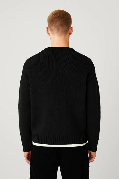 Men's Oversized Crew-Neck Sweater – Comfortable Sweater for Fall, Winter, Leisure, and Smart Casual Style