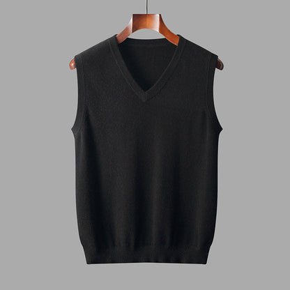 Herre Strikket V-Hals Pullover Vest Til Lag-På-Lag Stil