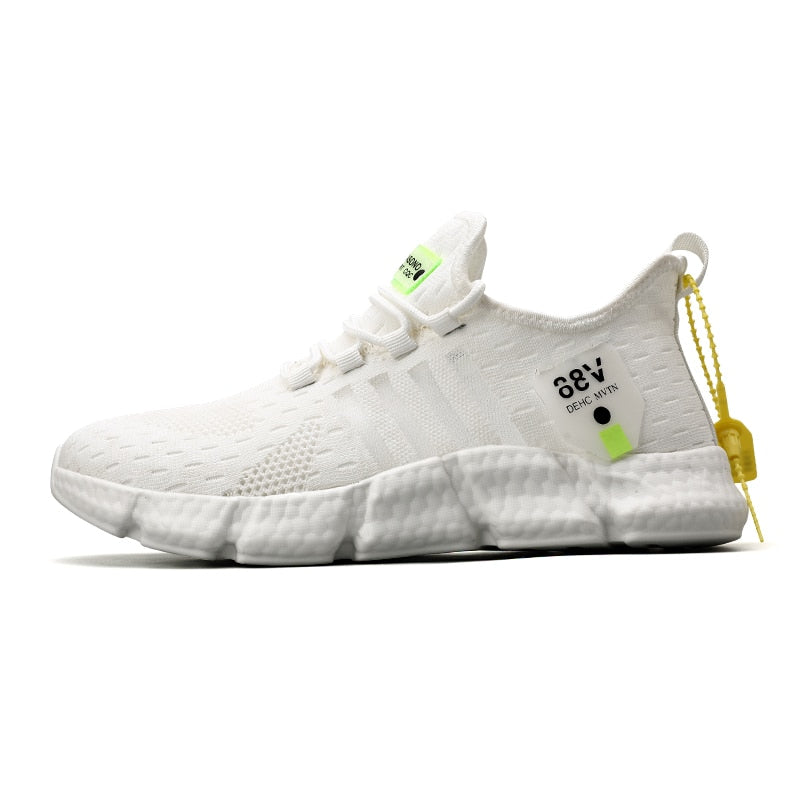 Herre Åndbare Strikkede Sneakers Med Polstret Fleksibel Sål