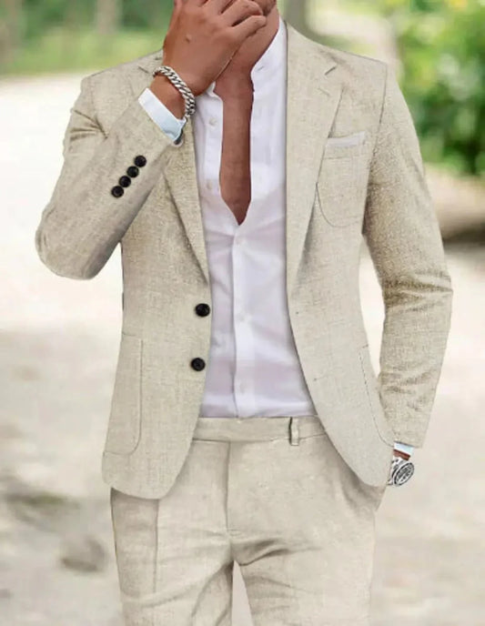 Men's textured two-piece suit – Tailored style for weddings and formal occasions