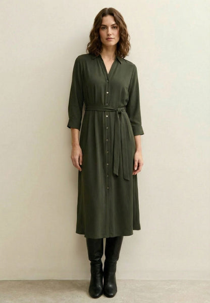 Langærmet midi-bluse-kjole