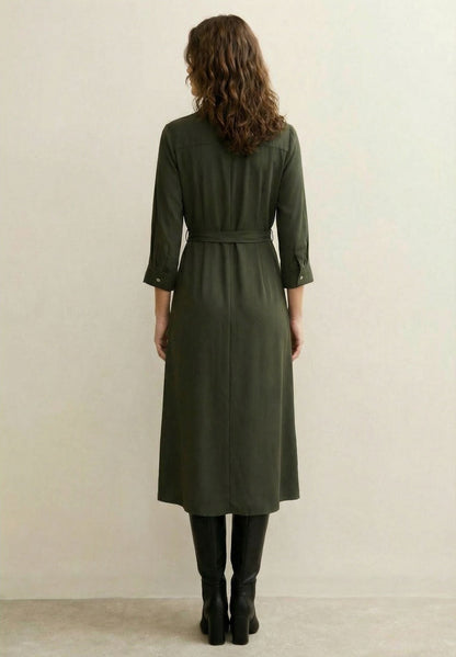 Langærmet midi-bluse-kjole