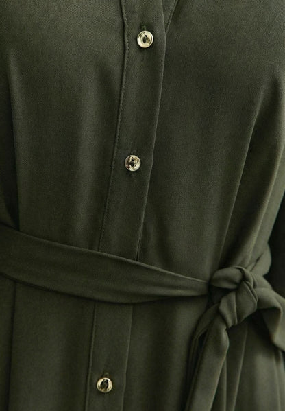 Langærmet midi-bluse-kjole