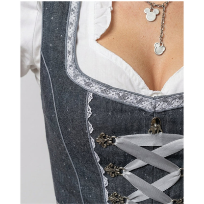 Dame Klassisk Dirndl-midikjole Med Dekorativt Forklæde – Traditionel Kjole Til Oktoberfest, Festivaler, Fest Og Særlige Anledninger