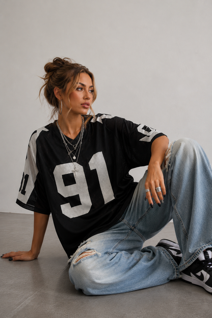 Tricou sport oversized din plasă pentru bărbați, cu imprimeu – tricou cu croială lejeră pentru timpul liber, purtare zilnică și ținute casual