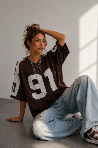 Tricou sport oversized din plasă pentru bărbați, cu imprimeu – tricou cu croială lejeră pentru timpul liber, purtare zilnică și ținute casual