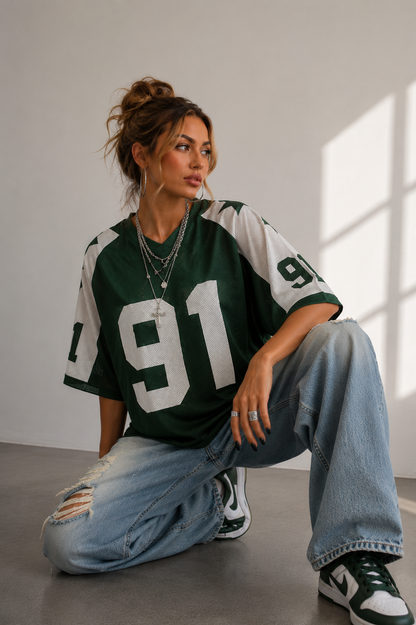 Tricou sport oversized din plasă pentru bărbați, cu imprimeu – tricou cu croială lejeră pentru timpul liber, purtare zilnică și ținute casual