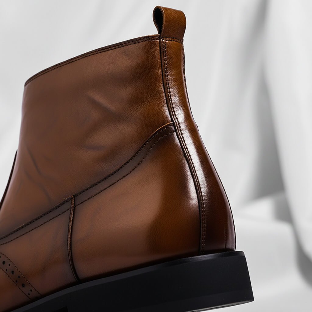 Herre Brogue-ankelstøvler I Italiensk Læder – Elegant Design Til Business Casual, Kontor, Fest Og Aftenbrug